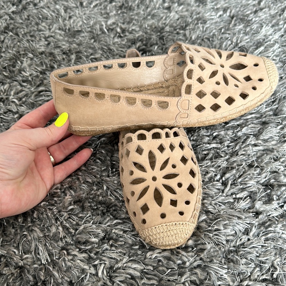 Tory Burch May desert suede slip on espadrilles